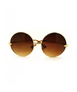 Super Oversized Round Circle Sunglasses Arrow Design Metal Frame - Gold - CP11FSFDY75 $8.08 Oversized