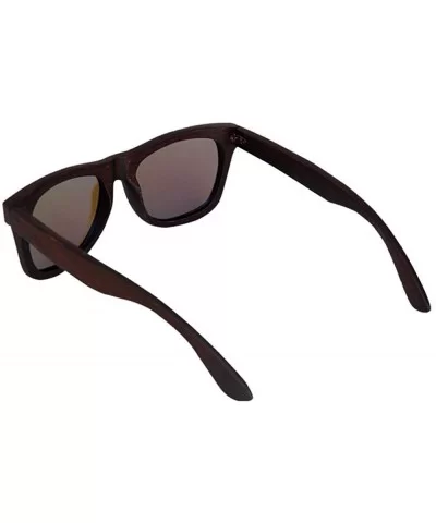 Bamboo wood sunglasses custom wholesale dumu black brown frame polarizing coating - Black - CC18XG2R3S2 $19.14 Goggle