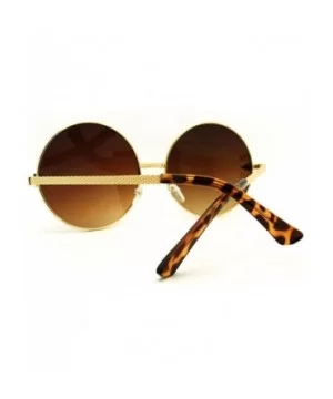 Super Oversized Round Circle Sunglasses Arrow Design Metal Frame - Gold - CP11FSFDY75 $8.08 Oversized