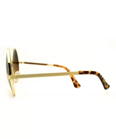 Super Oversized Round Circle Sunglasses Arrow Design Metal Frame - Gold - CP11FSFDY75 $8.08 Oversized