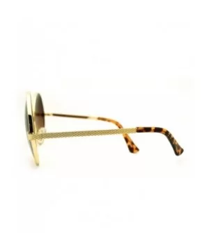 Super Oversized Round Circle Sunglasses Arrow Design Metal Frame - Gold - CP11FSFDY75 $8.08 Oversized