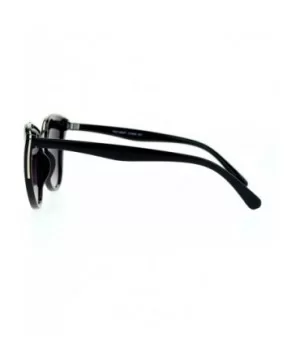 Runway Fashion Metal Bridge Trim Oversized Cat Eye Sunglasses - Black Gold - CD11ARF9WPN $6.80 Cat Eye