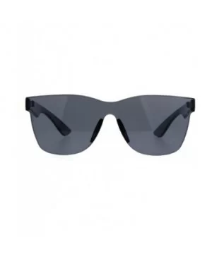 Solid Flat Panel Rimless Color Horn Rim Hipster Plastic Sunglasses - Black - CQ1884A2SA9 $6.96 Rectangular