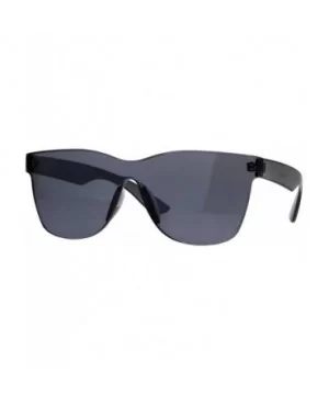 Solid Flat Panel Rimless Color Horn Rim Hipster Plastic Sunglasses - Black - CQ1884A2SA9 $6.96 Rectangular