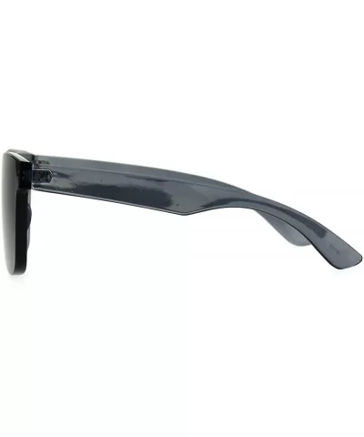 Solid Flat Panel Rimless Color Horn Rim Hipster Plastic Sunglasses - Black - CQ1884A2SA9 $6.96 Rectangular