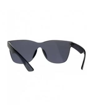 Solid Flat Panel Rimless Color Horn Rim Hipster Plastic Sunglasses - Black - CQ1884A2SA9 $6.96 Rectangular