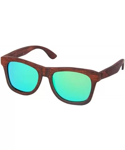 Bamboo wood sunglasses custom wholesale dumu black brown frame polarizing coating - Black - CC18XG2R3S2 $19.14 Goggle