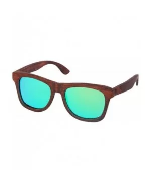 Bamboo wood sunglasses custom wholesale dumu black brown frame polarizing coating - Black - CC18XG2R3S2 $19.14 Goggle