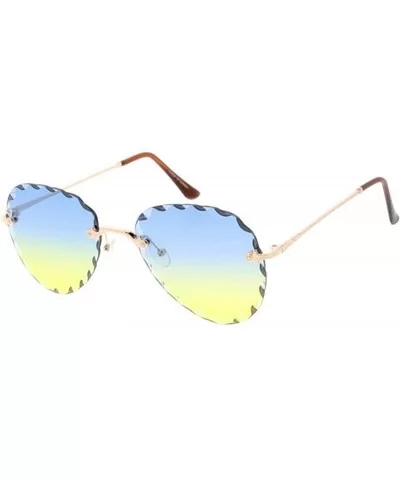 Candy Lens 80s Fashion Classic Frame Aviator Sunglasses - Yellow - CL18UTZYSN9 $6.01 Aviator