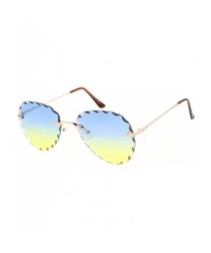 Candy Lens 80s Fashion Classic Frame Aviator Sunglasses - Yellow - CL18UTZYSN9 $6.01 Aviator