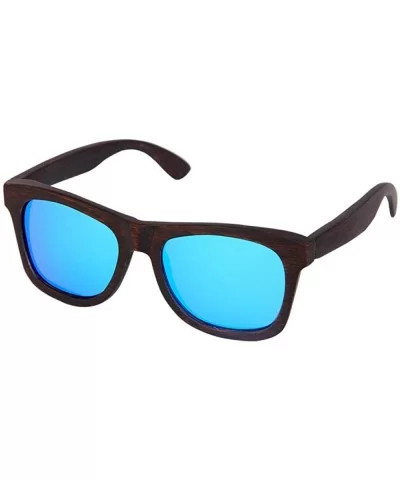 Bamboo wood sunglasses custom wholesale dumu black brown frame polarizing coating - Black - CC18XG2R3S2 $19.14 Goggle