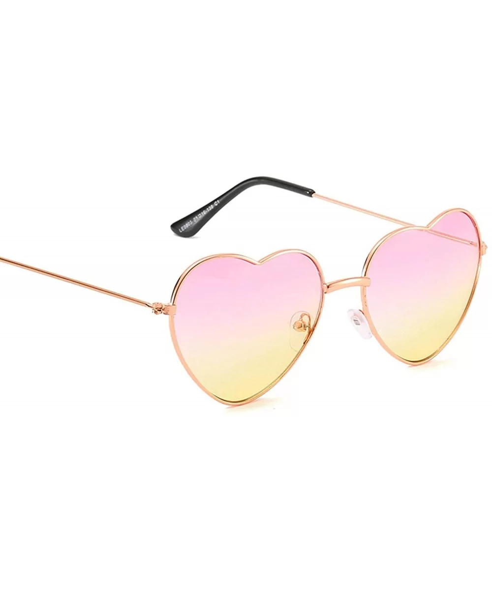 Classic Retro Designer Style Heart Shape Sunglasses for Women Metal Resin UV 400 Protection Sunglasses - C218SASEQ8E $9.18 Sq...