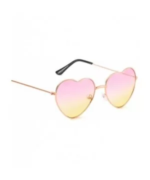 Classic Retro Designer Style Heart Shape Sunglasses for Women Metal Resin UV 400 Protection Sunglasses - C218SASEQ8E $9.18 Sq...