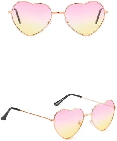 Classic Retro Designer Style Heart Shape Sunglasses for Women Metal Resin UV 400 Protection Sunglasses - C218SASEQ8E $9.18 Sq...