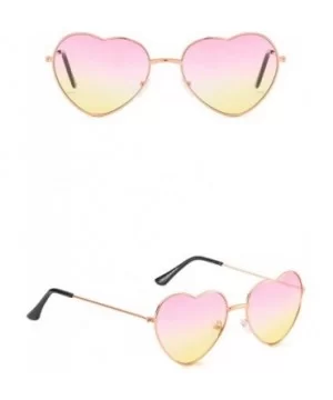 Classic Retro Designer Style Heart Shape Sunglasses for Women Metal Resin UV 400 Protection Sunglasses - C218SASEQ8E $9.18 Sq...