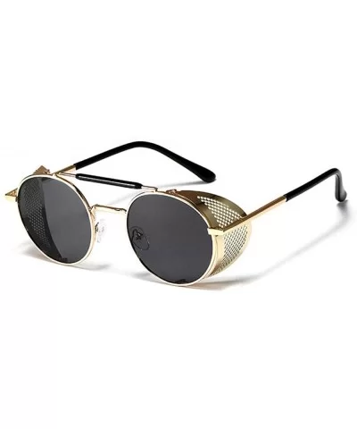 European and American steampunk glasses bright men's sunglasses retro sunglasses frog mirror - CB190MRKE9D $28.99 Oval