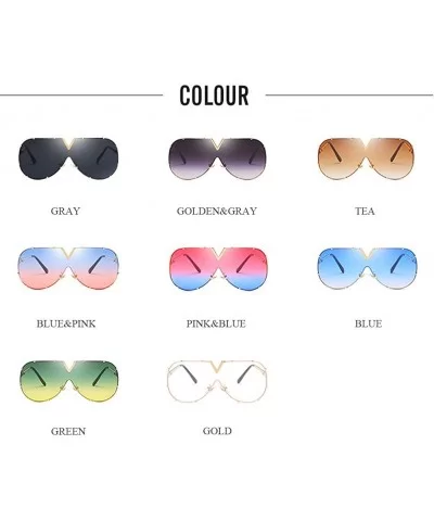 Fashion Metal Sunglasses for Men and Women for Driving Traveling Beach - Pink&blue - CM18DM3UONQ $11.84 Sport