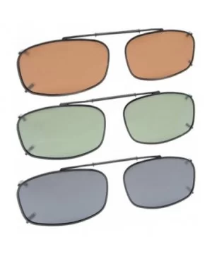 Large Polarized Clip On Sunglasses 60mm Wide x 42mm Height Millimeters - Mix - CB18Z5AUCU5 $10.76 Square