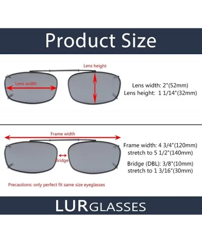 Large Polarized Clip On Sunglasses 60mm Wide x 42mm Height Millimeters - Mix - CB18Z5AUCU5 $10.76 Square