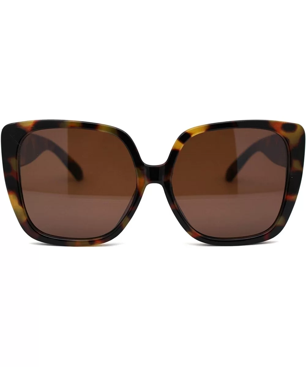 Womens Thick Plastic Butterfly Fashion Sunglasses - Brown Tortoise Brown - C918YTGW8ZO $5.84 Butterfly