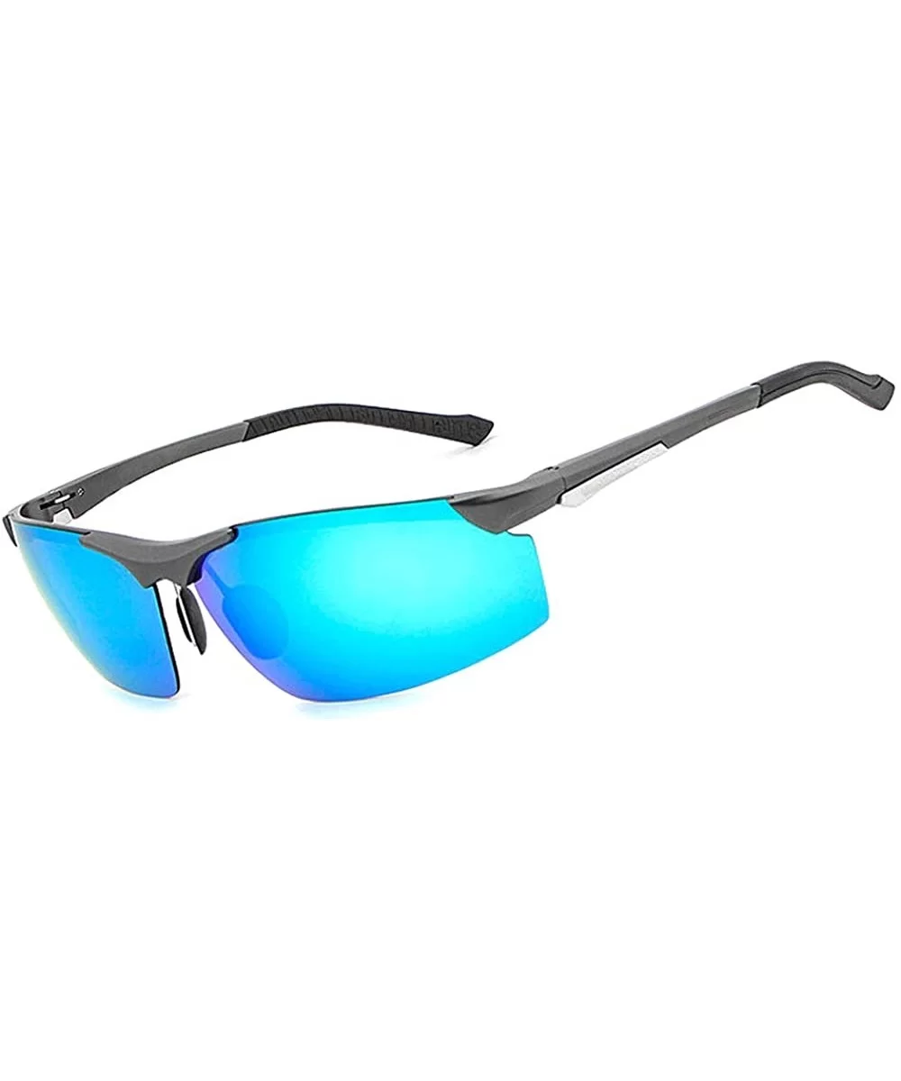 Sunglasses Polarized UV 400 Protection Aluminum Magnesium Sport Driving Glasses with Case - Bluelens - C418T7RYY8Q $39.85 Sport