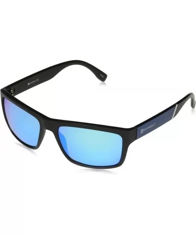 Men's 5023SP Vintage Rectangular Sunglasses with 100% UV Protection- 65 mm - Matte Black Blue - CK18ND056XE $27.80 Shield