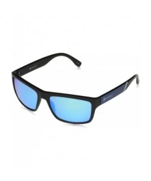 Men's 5023SP Vintage Rectangular Sunglasses with 100% UV Protection- 65 mm - Matte Black Blue - CK18ND056XE $27.80 Shield