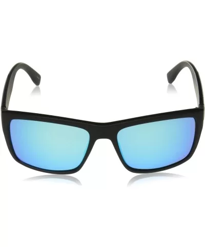 Men's 5023SP Vintage Rectangular Sunglasses with 100% UV Protection- 65 mm - Matte Black Blue - CK18ND056XE $27.80 Shield