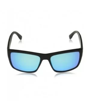 Men's 5023SP Vintage Rectangular Sunglasses with 100% UV Protection- 65 mm - Matte Black Blue - CK18ND056XE $27.80 Shield