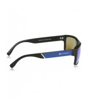 Men's 5023SP Vintage Rectangular Sunglasses with 100% UV Protection- 65 mm - Matte Black Blue - CK18ND056XE $27.80 Shield