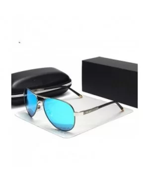 Fashion Pilot Polarized Sunglasses Classic Round Leg Goggles Y7492 C1 BOX - Y7492 C4 Box - CE18XE0SZEW $11.71 Goggle