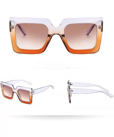 Glasses- Women Man Vintage Big Frame Square Shape Sunglasses Eyewear Retro Unisex - 9200b - CG18ROYONHA $6.84 Round