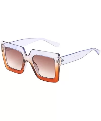 Glasses- Women Man Vintage Big Frame Square Shape Sunglasses Eyewear Retro Unisex - 9200b - CG18ROYONHA $6.84 Round