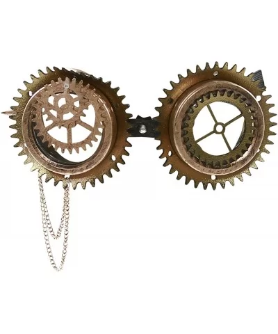 Steampunk Goggles (One Size Fits Most) - Bronze-chains - CN184EIN7SC $13.52 Goggle