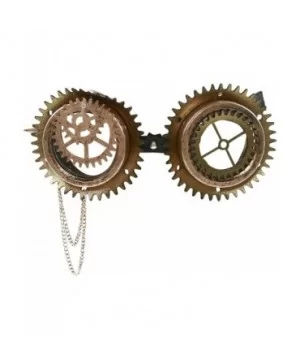 Steampunk Goggles (One Size Fits Most) - Bronze-chains - CN184EIN7SC $13.52 Goggle