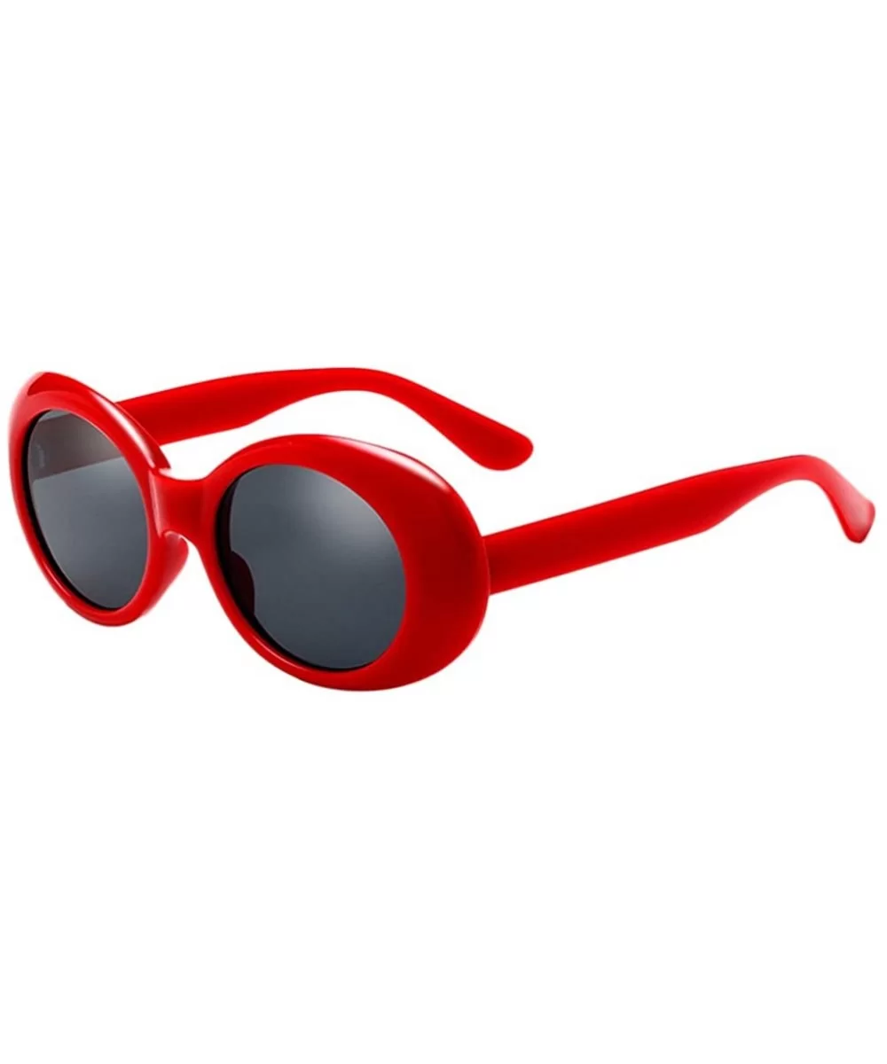 Ultra Thin Small Oval Glasses Ladies Round Sunglasses Blocking Glare Goggles - Red - CS18CYQCU74 $12.37 Goggle