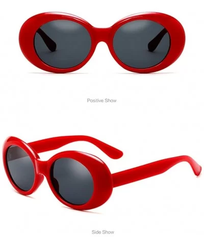 Ultra Thin Small Oval Glasses Ladies Round Sunglasses Blocking Glare Goggles - Red - CS18CYQCU74 $12.37 Goggle