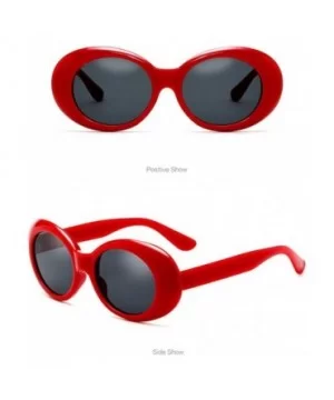 Ultra Thin Small Oval Glasses Ladies Round Sunglasses Blocking Glare Goggles - Red - CS18CYQCU74 $12.37 Goggle