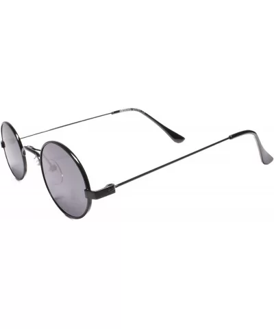 Small Oval Retro Classic Steampunk Fashion Mens Women Sunglasses - Gray / Black - C618UIOAU3Y $10.32 Oval