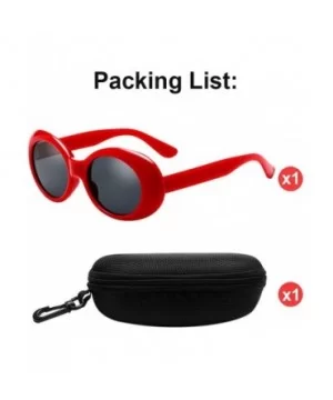 Ultra Thin Small Oval Glasses Ladies Round Sunglasses Blocking Glare Goggles - Red - CS18CYQCU74 $12.37 Goggle