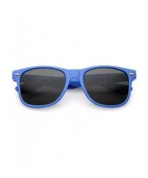 Modern Wide Arms Neutral Colored Square Lens Horn Rimmed Sunglasses 52mm - Blue / Smoke - C0188KCMHQK $7.76 Square