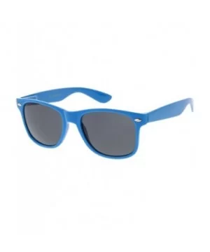 Modern Wide Arms Neutral Colored Square Lens Horn Rimmed Sunglasses 52mm - Blue / Smoke - C0188KCMHQK $7.76 Square