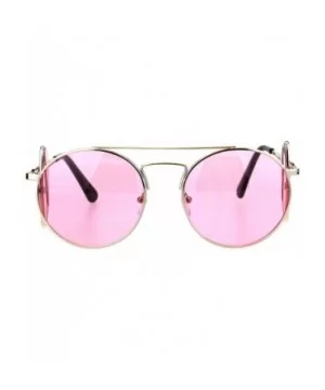 Unisex Round Sunglasses Extra Side Cover Lens Metal Frame UV 400 - Gold (Pink) - CL18IEEH32L $10.03 Round