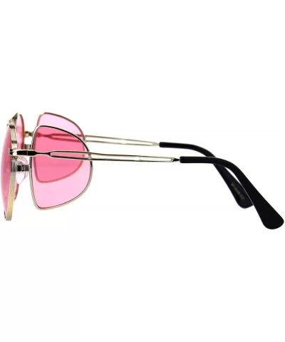 Unisex Round Sunglasses Extra Side Cover Lens Metal Frame UV 400 - Gold (Pink) - CL18IEEH32L $10.03 Round