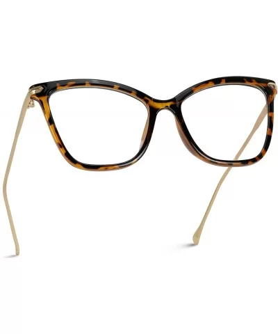 New Elegant Oversized Clear Cat Eye Glasses - Tortoise & Gold Frame - C212O2ND82A $13.07 Square