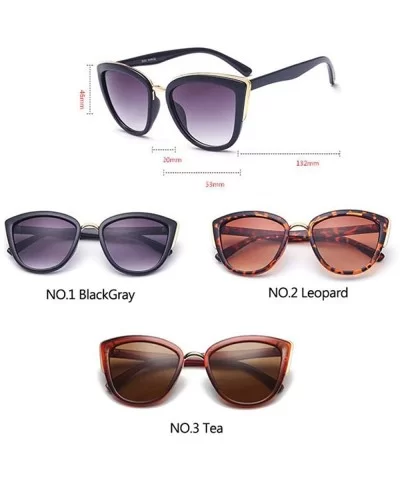 2019 Fashion Cateye Sunglasses Women Vintage Metal Eyewear For Women Leopard - Tea - CX18Y4RSGG7 $7.72 Oversized