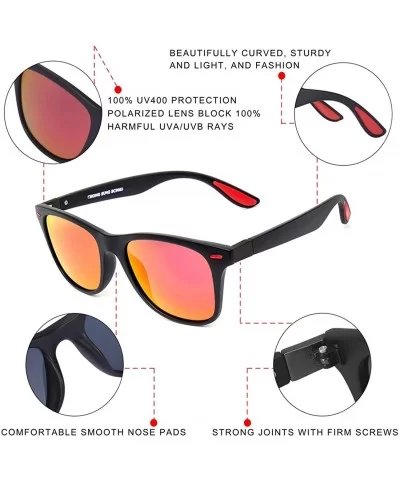 Polarized Sunglasses for Men Unisex UV400 Wearing Glasses Gift Fishing Glasses - Bobble Red - C718SZMYCH8 $6.79 Sport