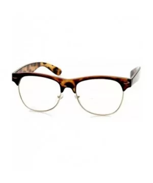 Classic Half Frame Semi-Rimless Clear Lens Horn Rimmed Glasses (Tortoise) - C211DV2ZVSR $9.07 Semi-rimless