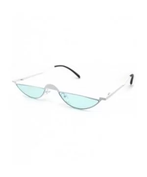 Avant-Garde Narrow Cropped Oval Retro Hippie Sunglasses - White Green - C5190R0ZX8K $8.69 Oval