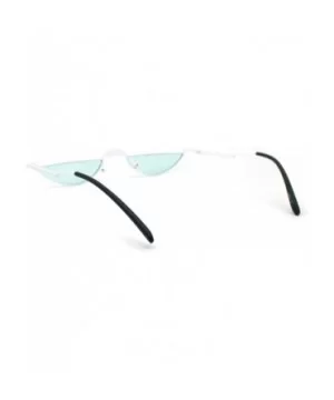 Avant-Garde Narrow Cropped Oval Retro Hippie Sunglasses - White Green - C5190R0ZX8K $8.69 Oval